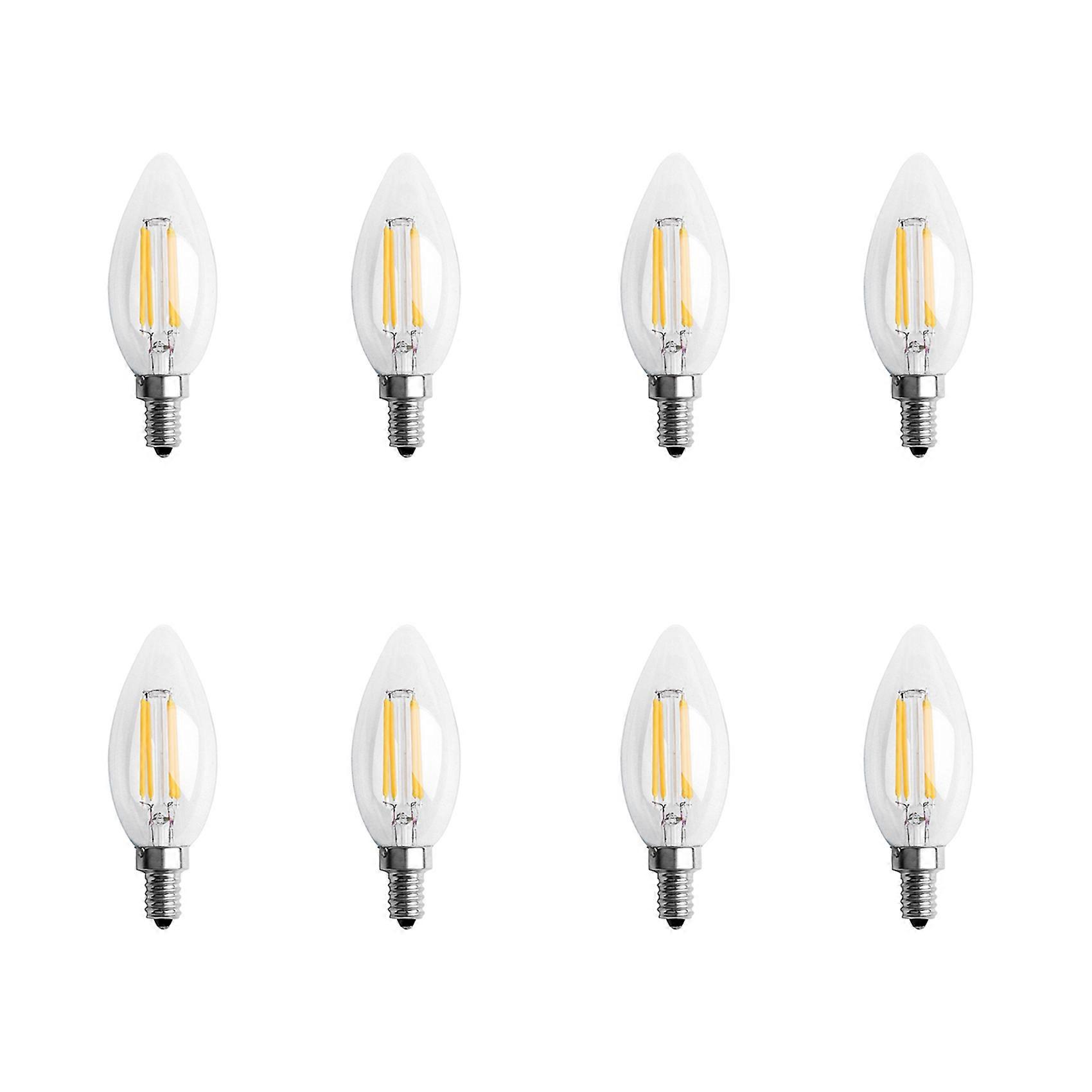 8X Dimmable E12 4W COB Bougie Flamme Filament LED Ampoule Lampe 10 x 3,5 cm