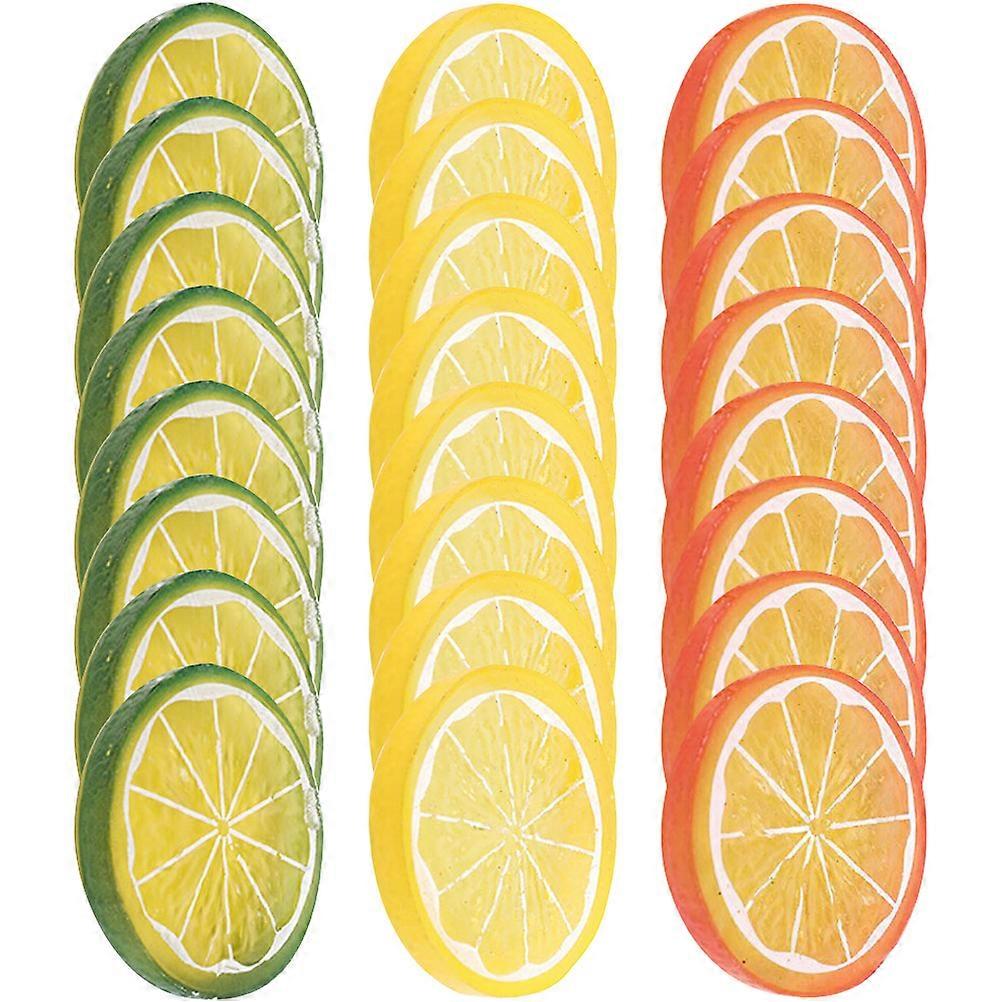 30pcs Artificial Lemon Slices for DIY Decorations and Props
