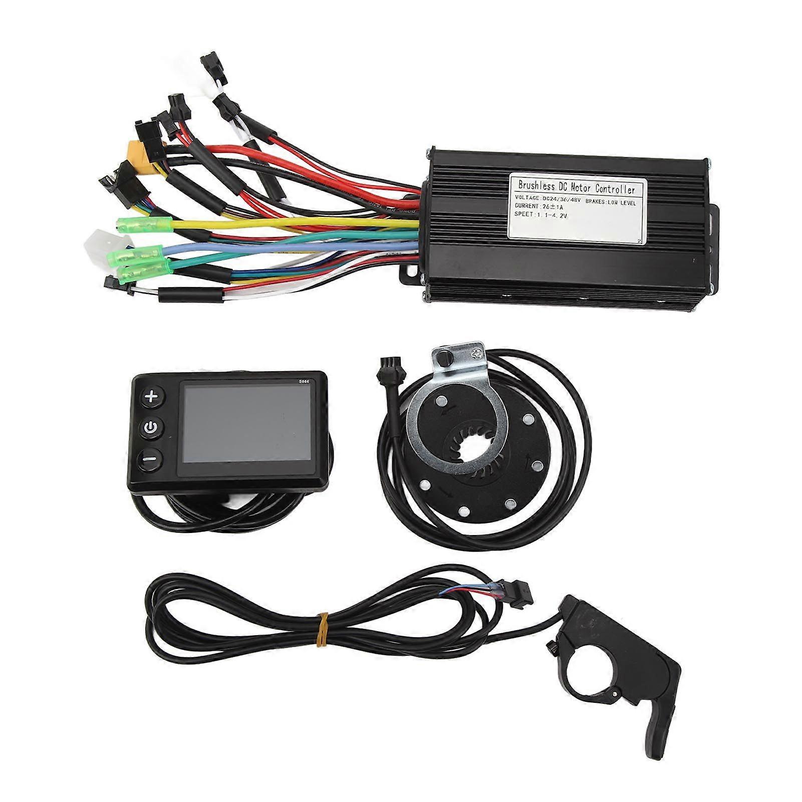 Fahrrad-Lithium-Batterie-Nachrüstsatz mit S866-LCD-Panel Gute Wärmeableitung Wasserdichter 26-A-Fahrradmotor-Controller-Umrüstsatz