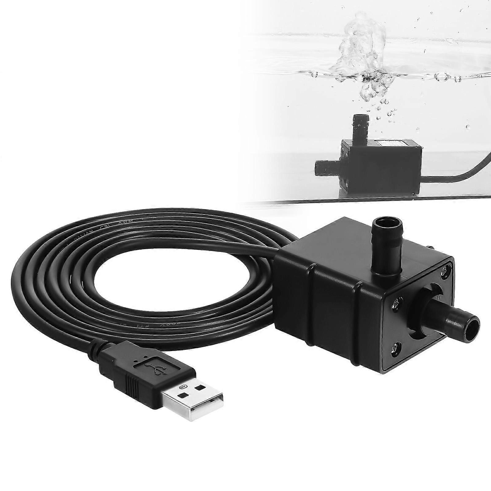 USB Water Pump for Pet Use Compact Quiet Submersible Pump for Aquariums Fish Tanks Black 1 Count