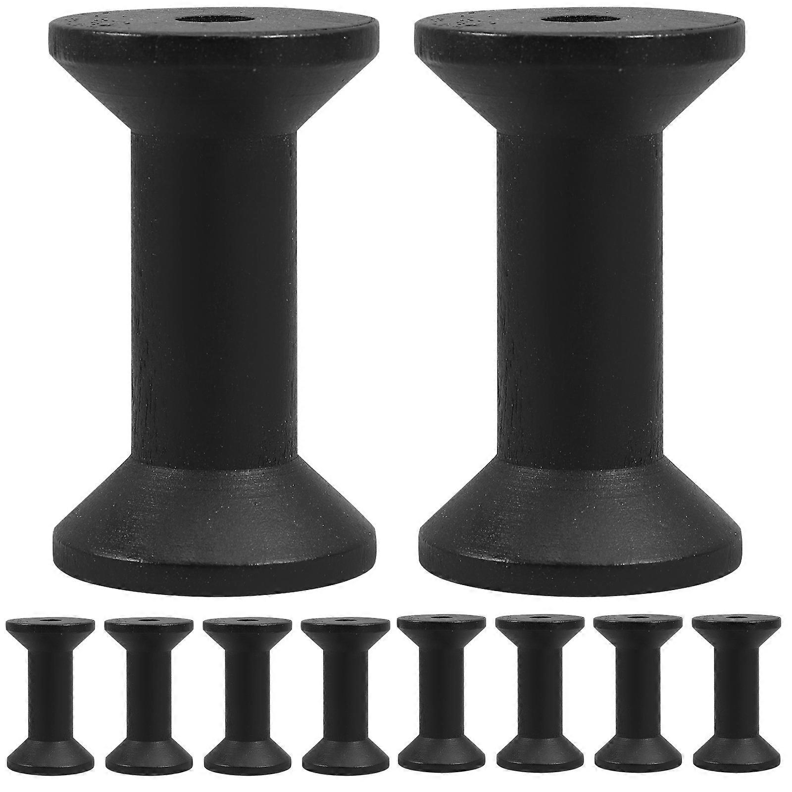 10pcs Vintage Wooden Spools Empty Bobbins for Sewing, Embroidery, DIY Crafts, and Ribbon Weaving Projects