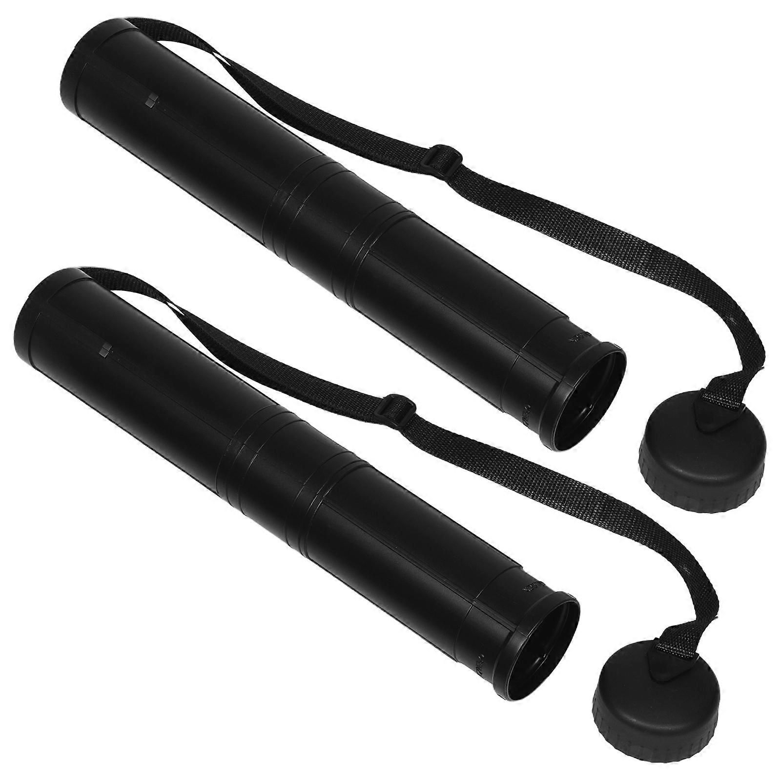 Extendable Art Supply Box for Storage 2Pcs Adjustable Telescoping Drawing Tubes Black