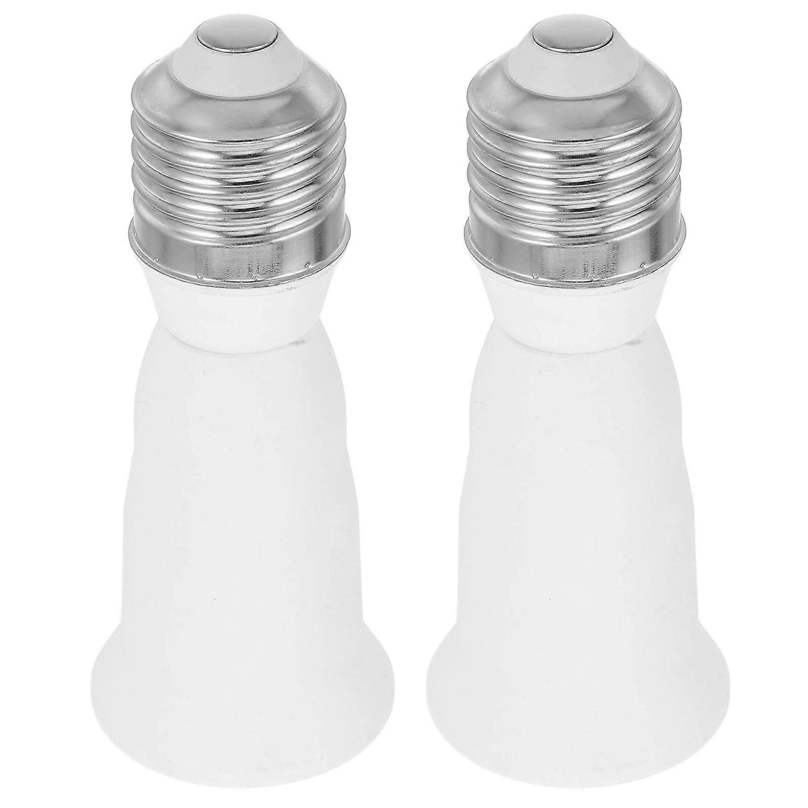 Light Bulb Extension Socket E26/E27 To E26/E27 Adapter For Office Use Pc Material Stable Power Transmission 2Pcs