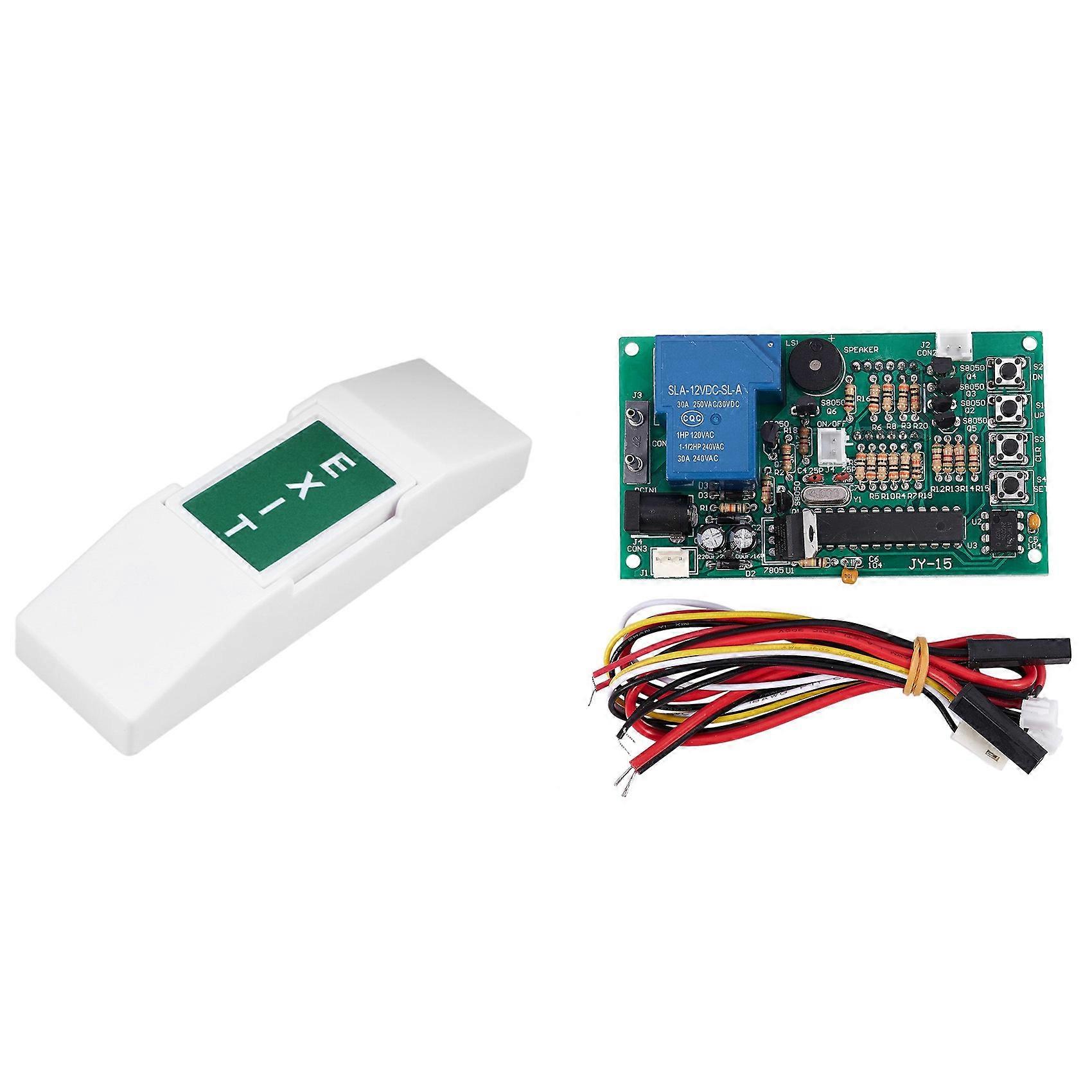 1 Pcs Electric Door Emergency Push Button Switch & 1 Pcs -15A Timer Board Timer Controller Power Sup
