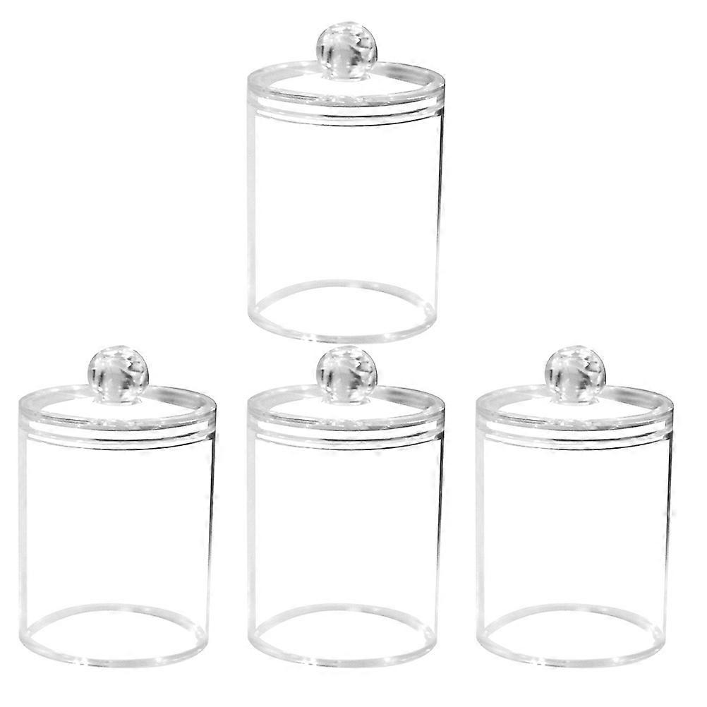 Transparent Acrylic Storage Boxes with Covers for Small Things Lightweight 4pcs