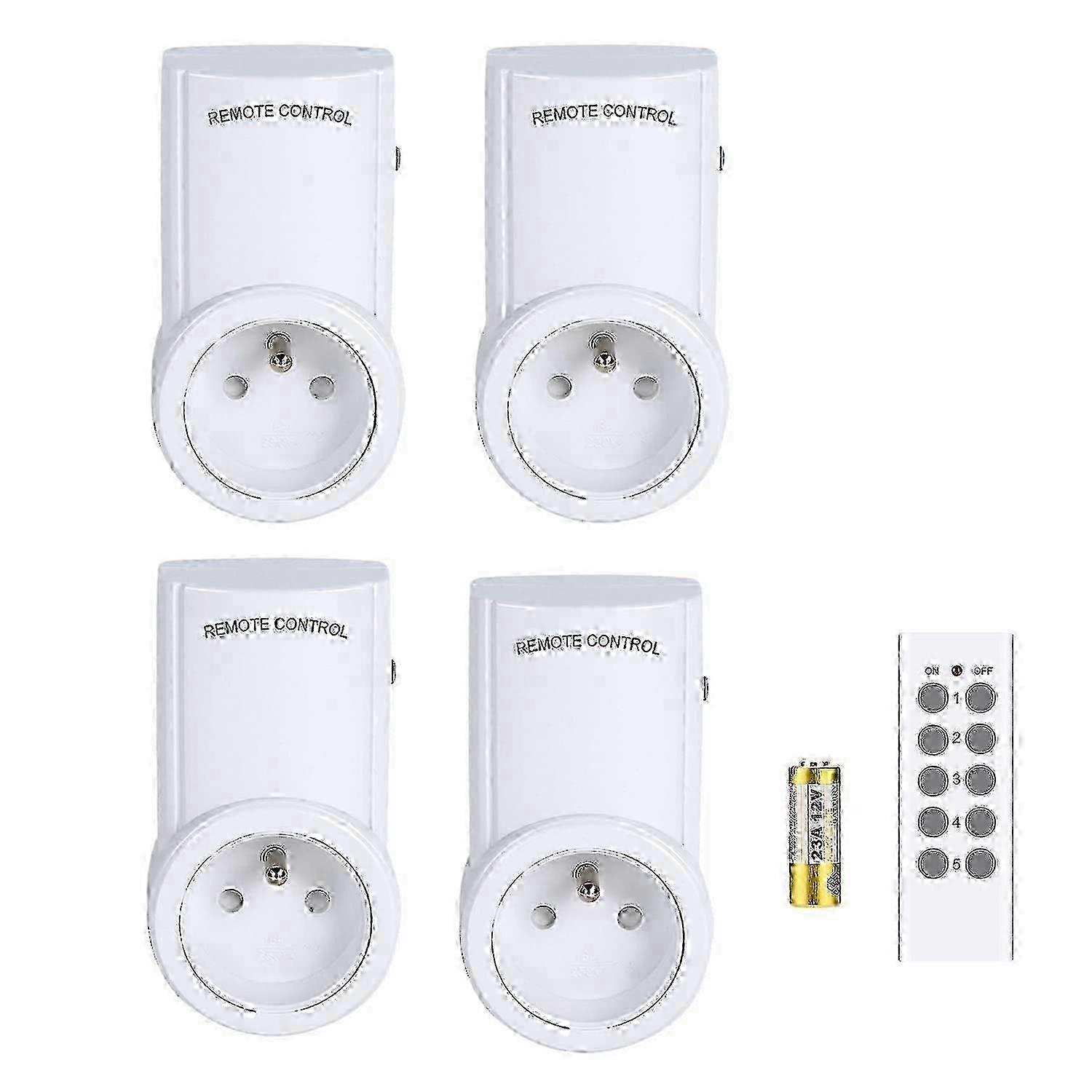 2025 Set of 4 Wireless Remote Control Socket,Smart Programmable, Remote Control On/Off,Automation Power Outlet