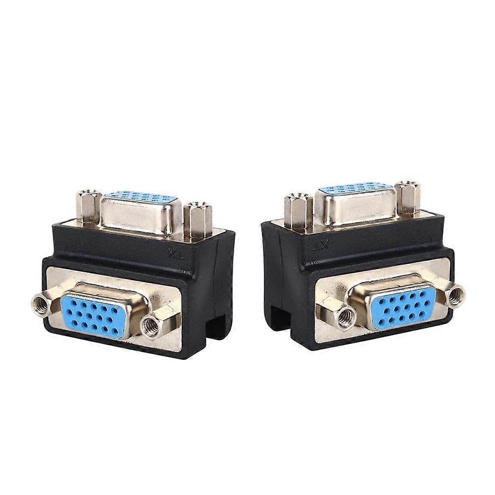 90° Angle VGA Female to Female Adapter for Projector and Display Connections