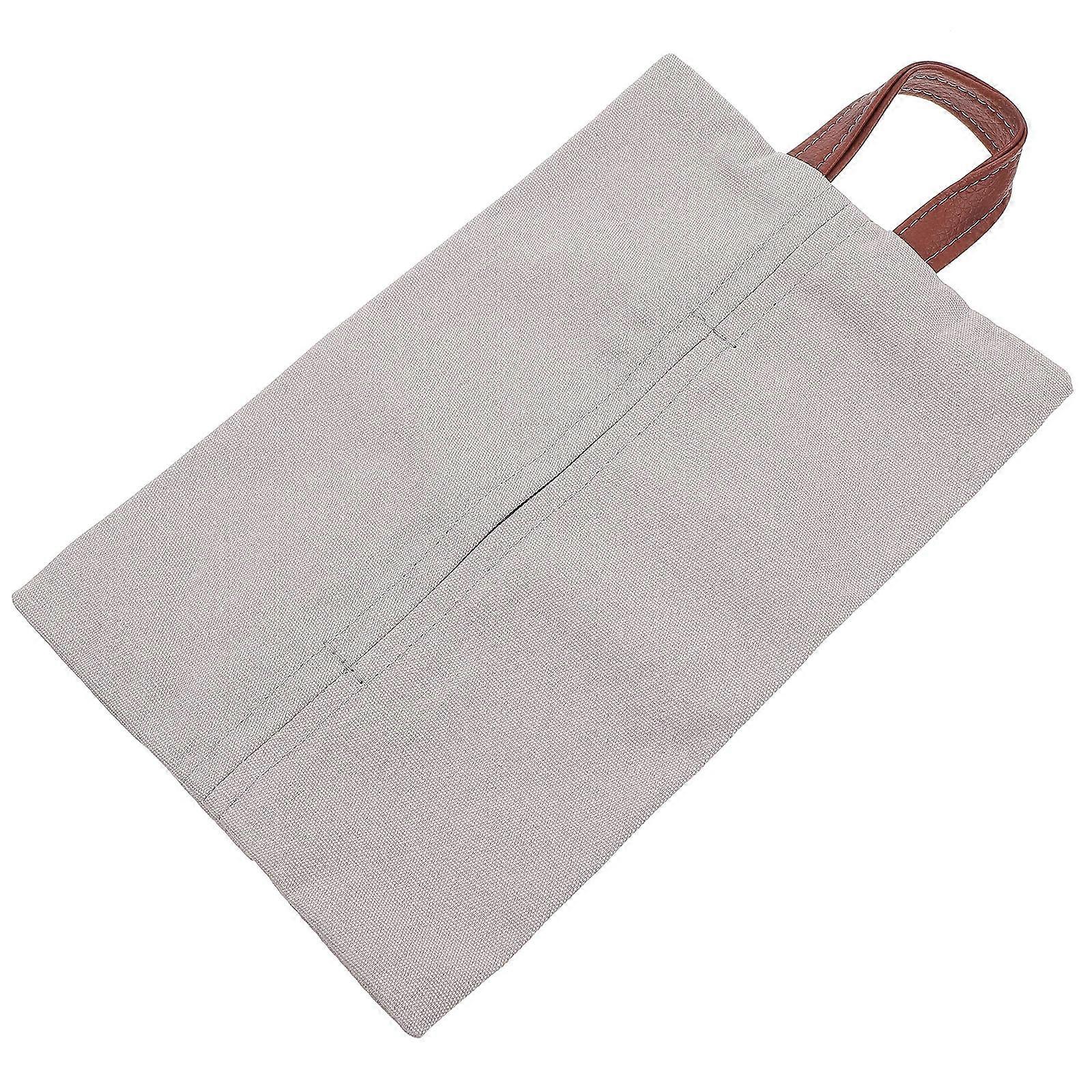 Simple Car Tissue Holder Paper Towel Dispenser Box 28x15cm Grey Cotton Linen Classic Design 1Pack