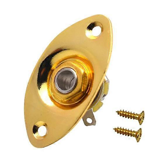 1/4" Oval Electric Guitar Input Jack Metal Output Jack Plate Socket with Screws Elliptical Cat-Eye Input Jack Socket for Electric Guitar Bass