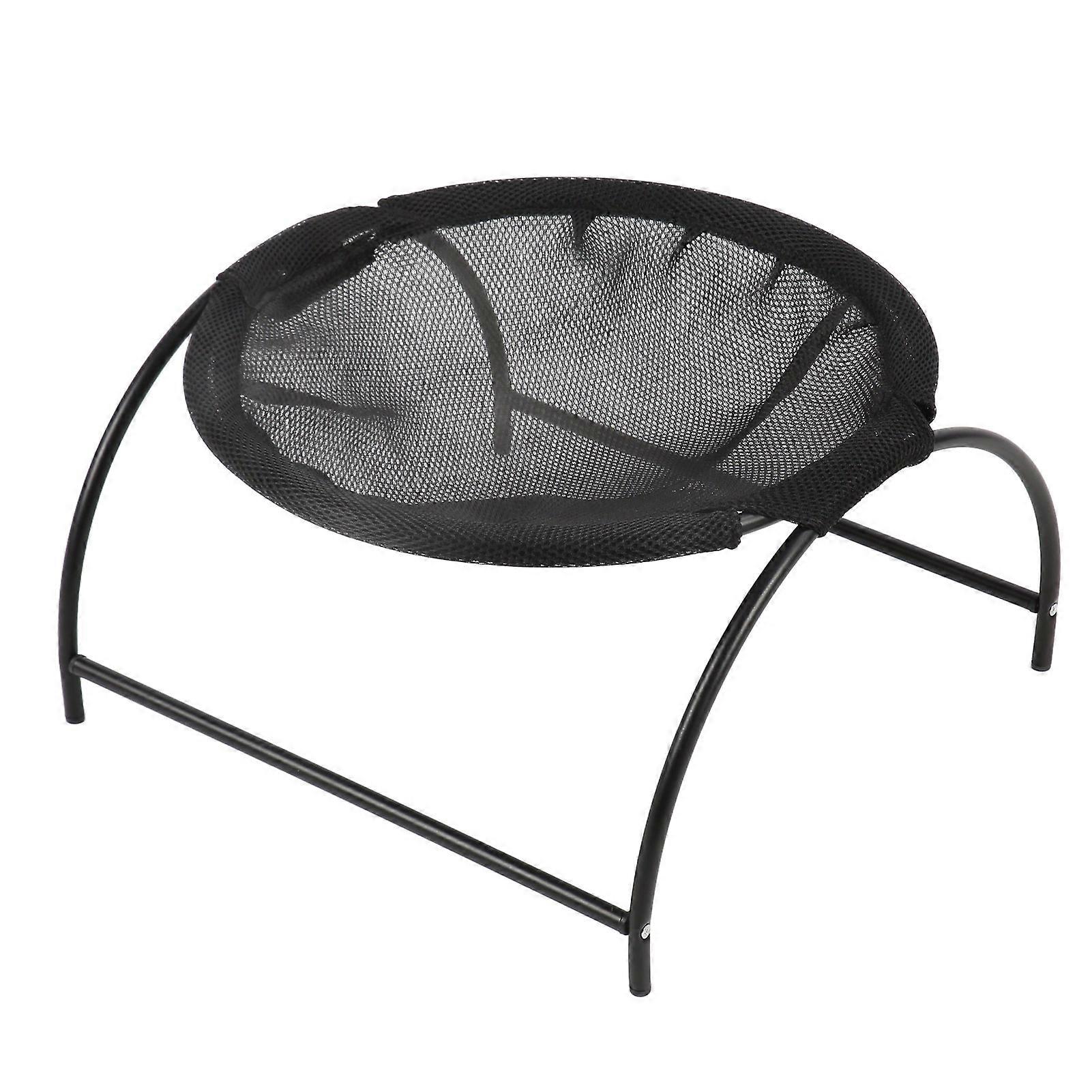 Elevated Dog Hammock Bed Detachable Breathable Mesh Washable Cat Sleeping Bed for Pets Black