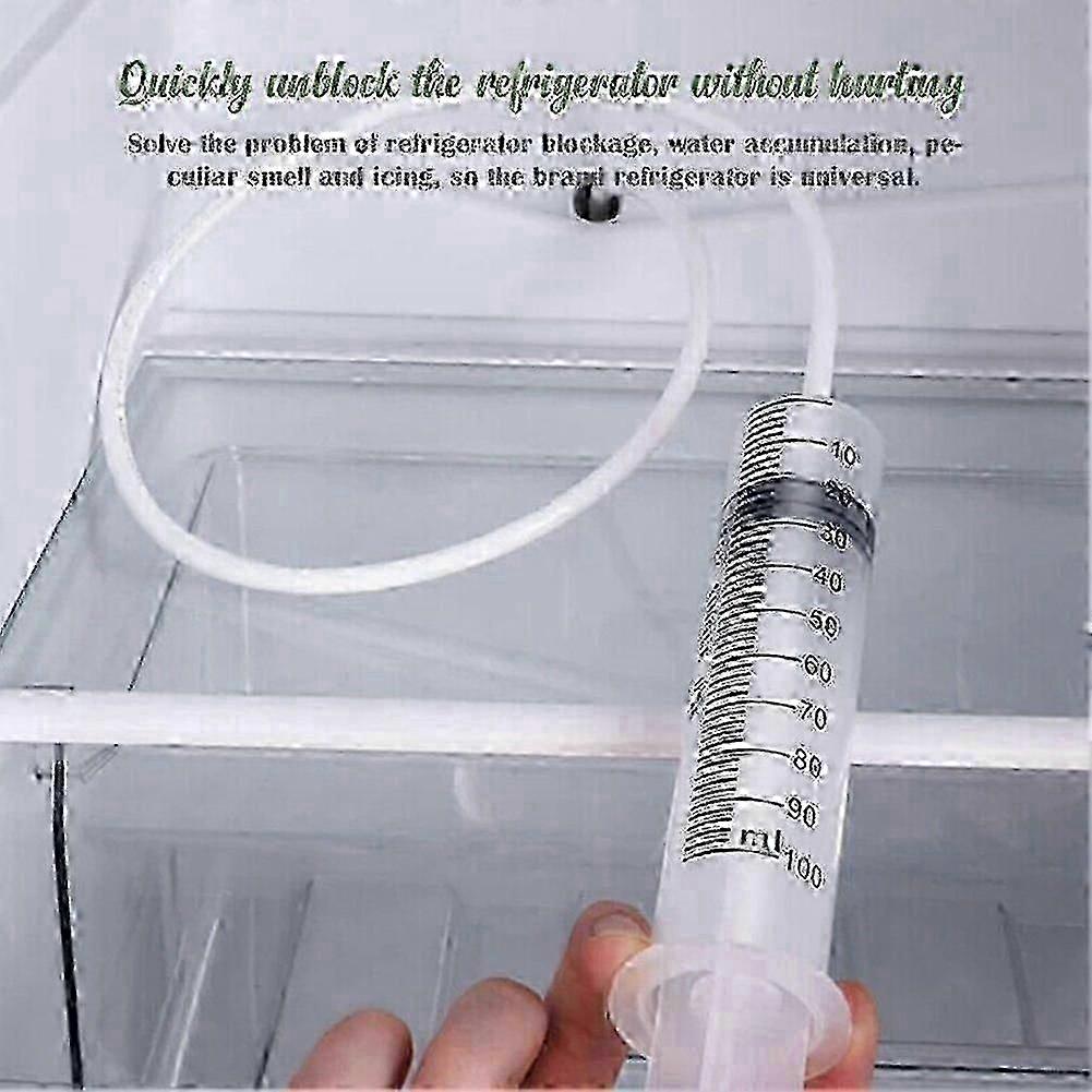 Refrigerator Fridge Drain Clog Remover Tool Kit With Brush For Unclogging Blocked Hole Pipe