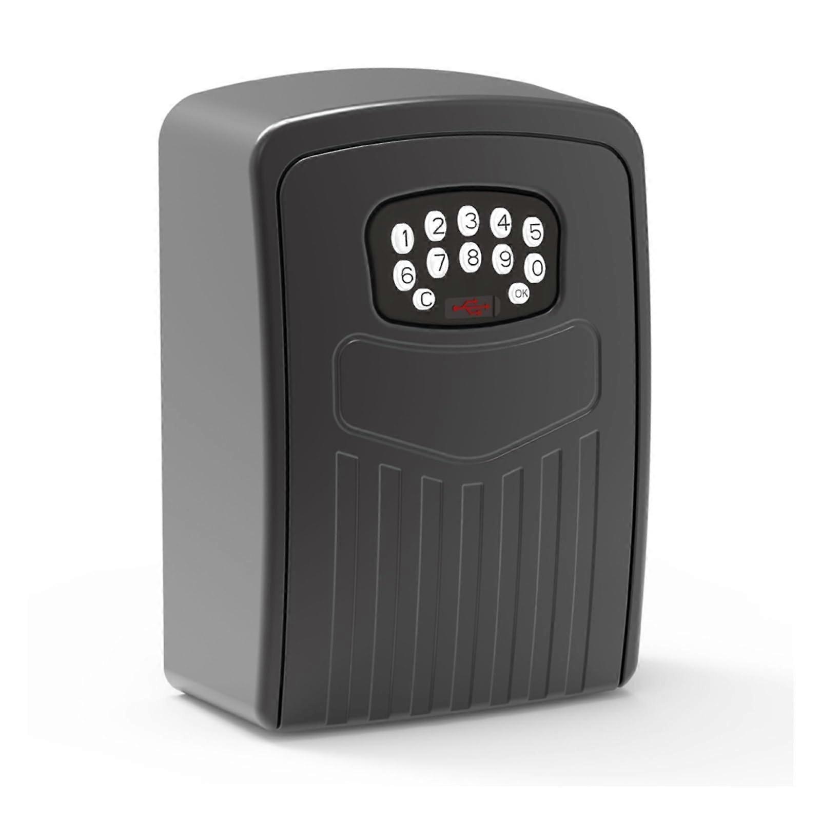 Key Safe Holder Box Waterproof for Indoor and Outdoor Areas, Portable Smart Lock Box with Flexible Unlocking in Black