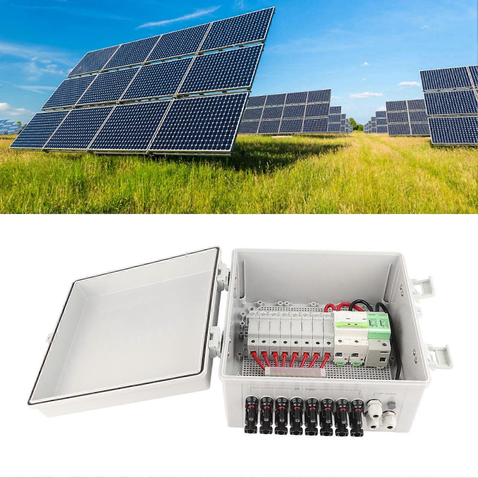 8 String PV Combiner Box with Arrester 10A Rated Current Fuse 80A DC Breaker for Off Grid Solar Power System 