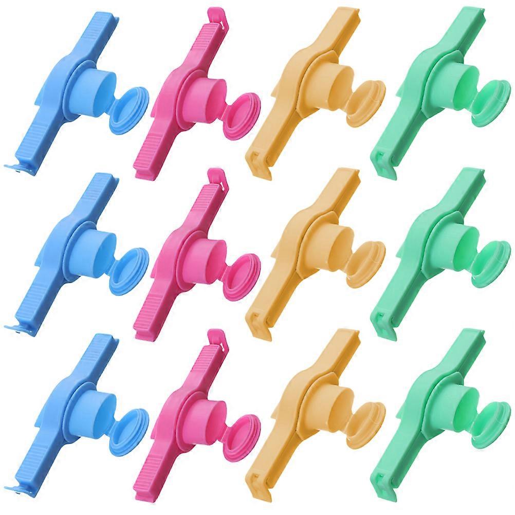 Reusable Food Bag Clips for Decoration Assorted Color Made of Plastic 12pcs