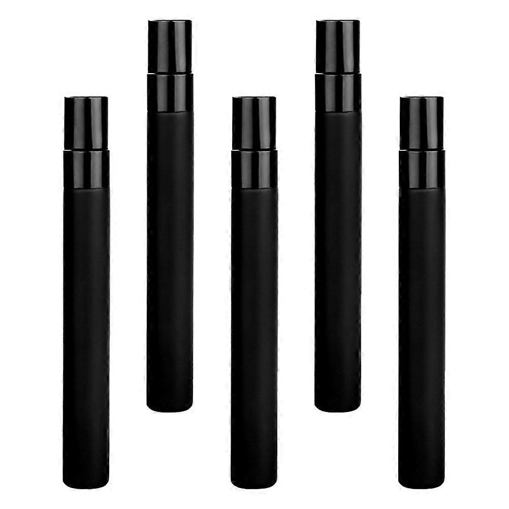 5 Pieces Black Glass Perfume Atomizer for Travel with 10ml Size Portable and Reusable