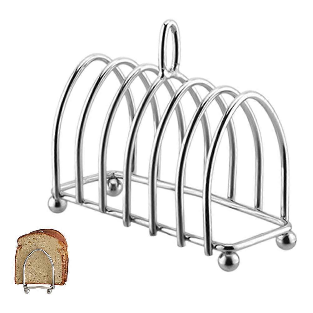Stainless Steel Toast Rack for Kitchen Countertop Holds 6 Slices of Bread Lightweight and Silver