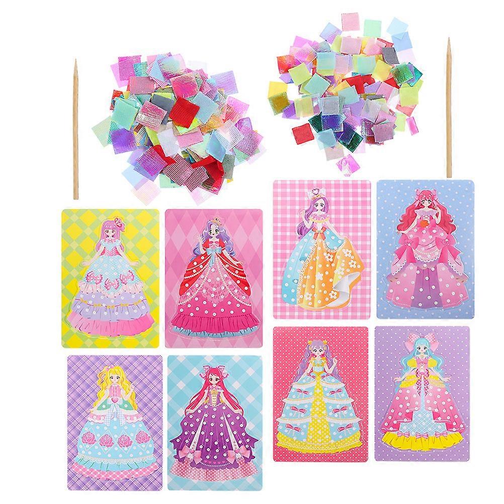 Kids Puncture Painting Kit 2 Sets Transformative Craft Set Designed For Girls Imagination Development 7X4.9X0.1IN