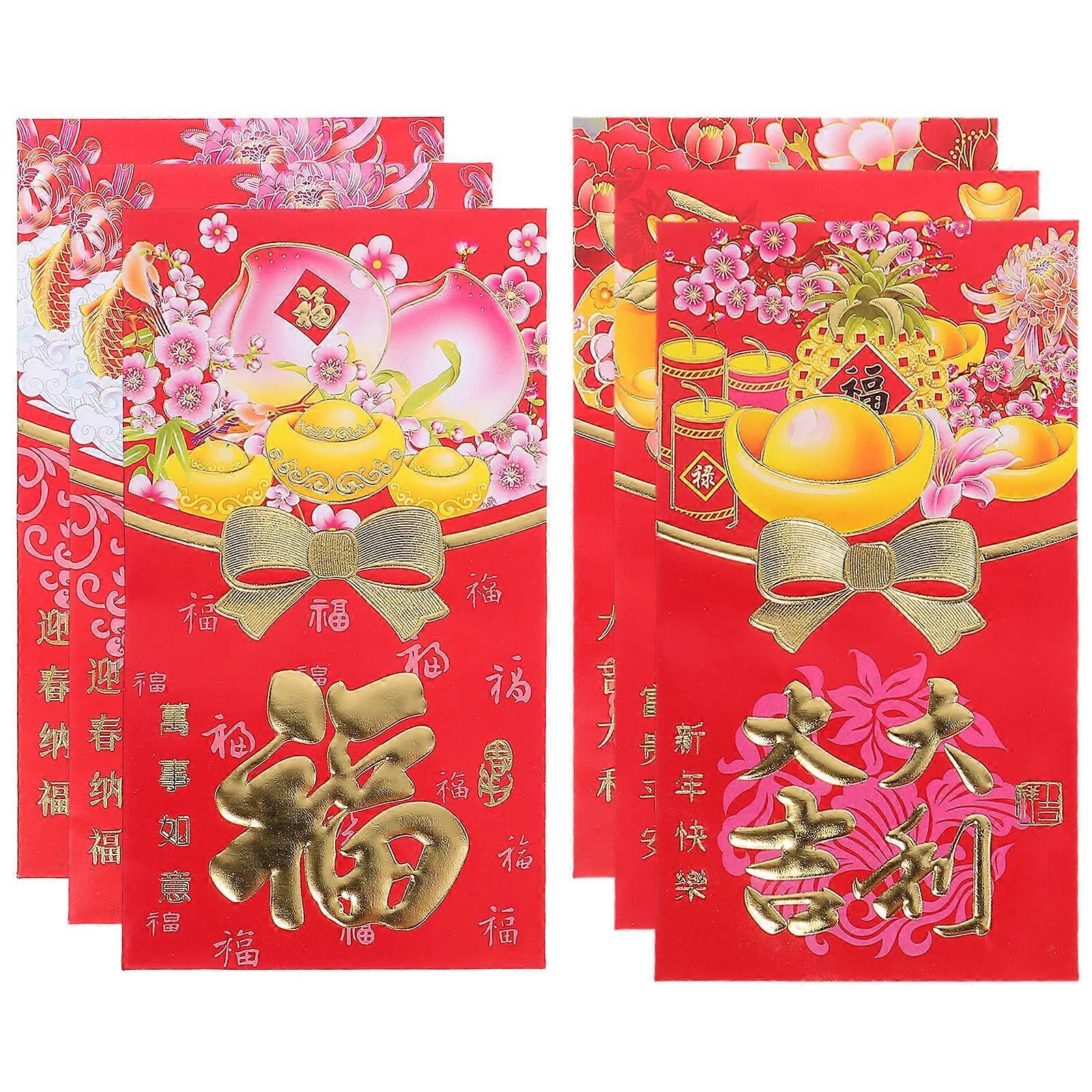 Chinese New Year Red Envelopes 60Pcs Red Paper for Packing Use with Versatile Usage