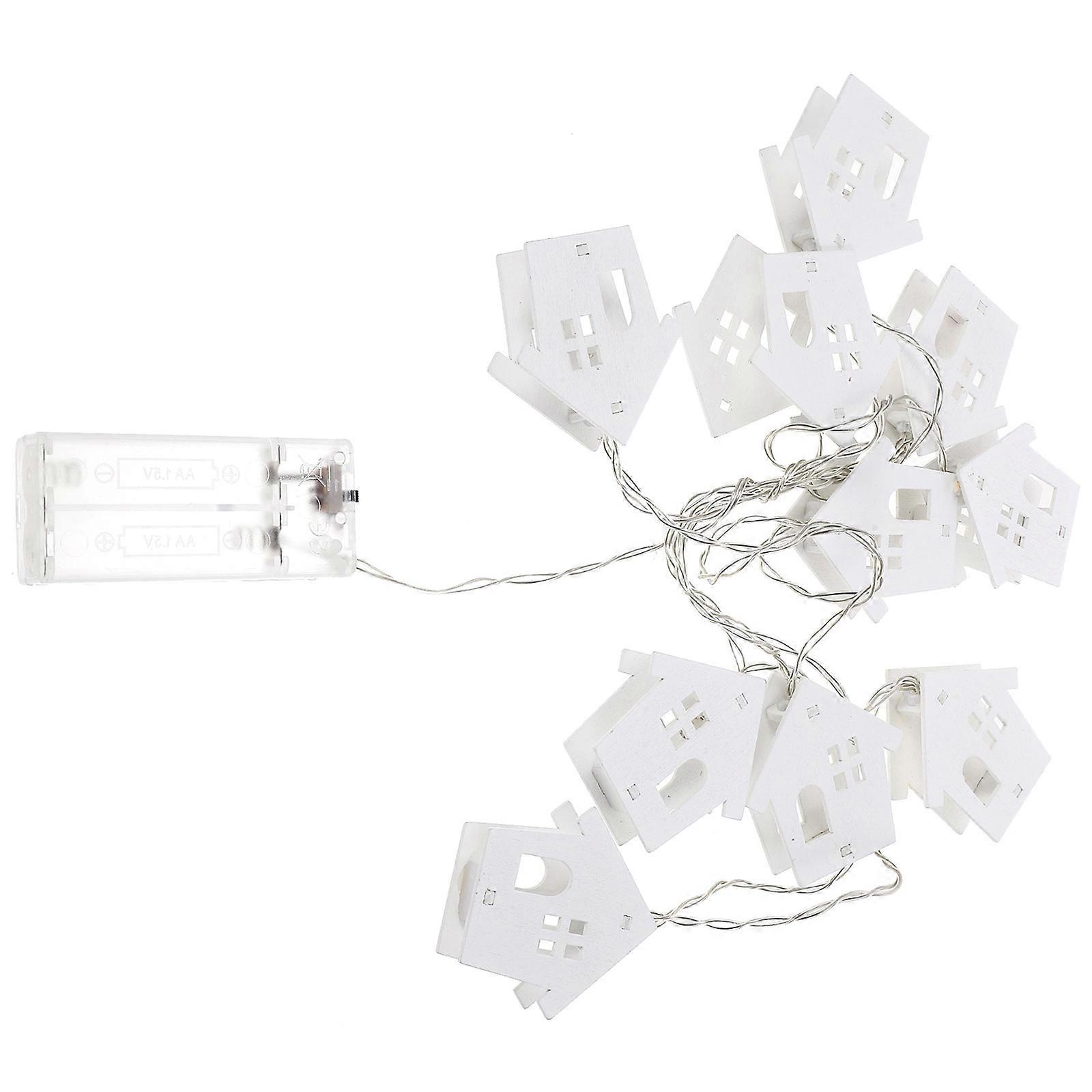 Wooden Cabin Shaped Battery Operated String Lights for Christmas Decoration Assorted Color