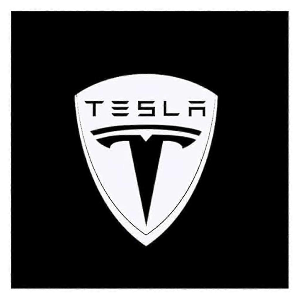 Auto Door Welcome Light for Tesla - 2 Pack Tesla Logo Projection Lamp, Car Door Illumination, Compatible with Tesla Models