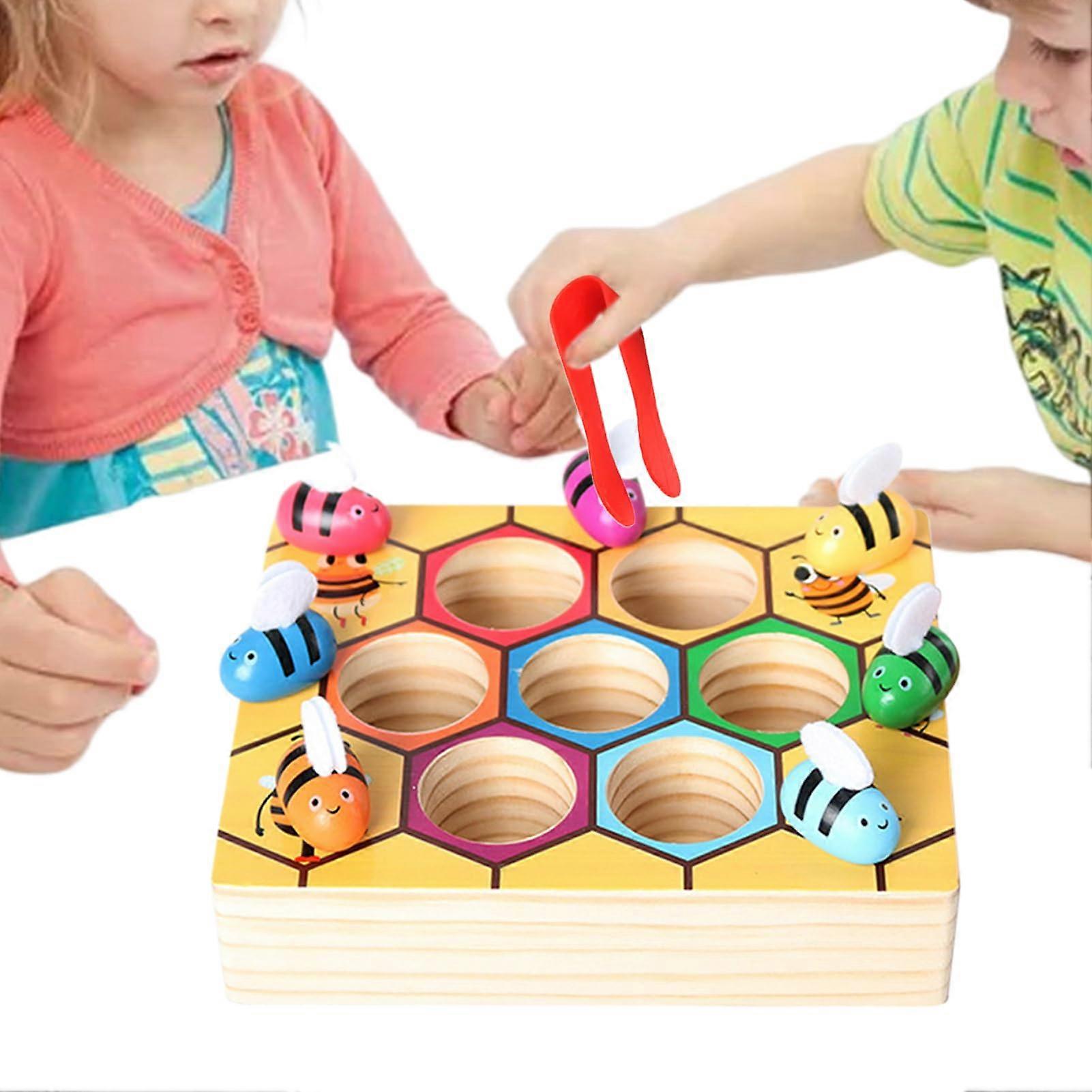 Color Sorting Toy, Bee Catching Learning Game, Educational Toy for Ages 3