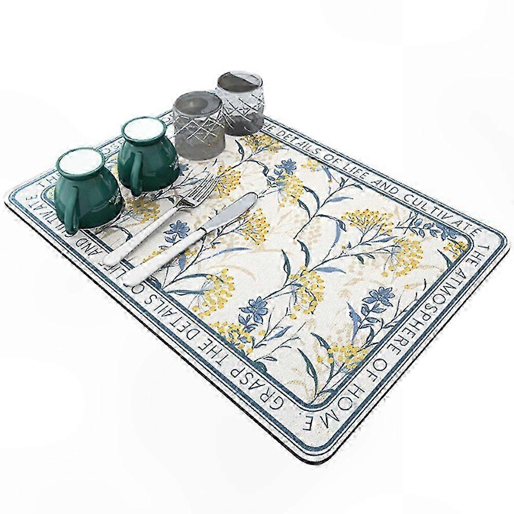 Microfiber Dish Drying Mat with Rubber Backing for Efficient Water Drainage and Quick Drying