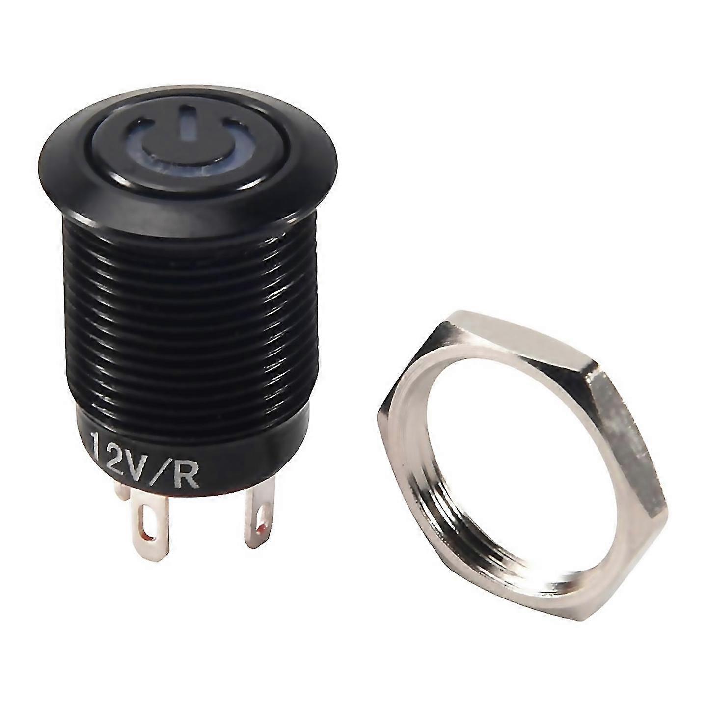 For 12v 2a 95mm led metal cap power momentary push button switch car diy modified