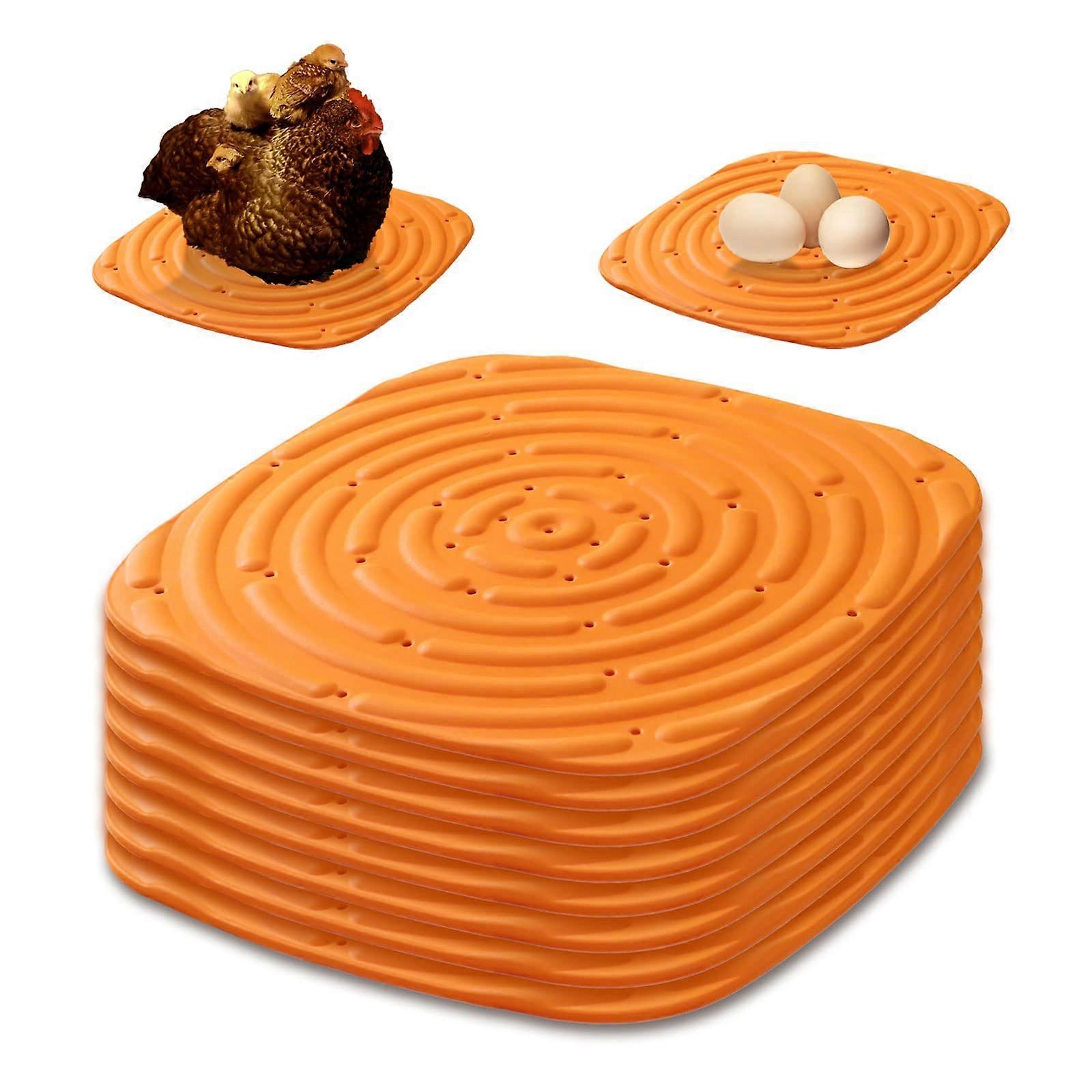 Pack of 8 Washable Chicken Nest Mats, Soft Nesting Pads for Chicken Coop (Orange)
