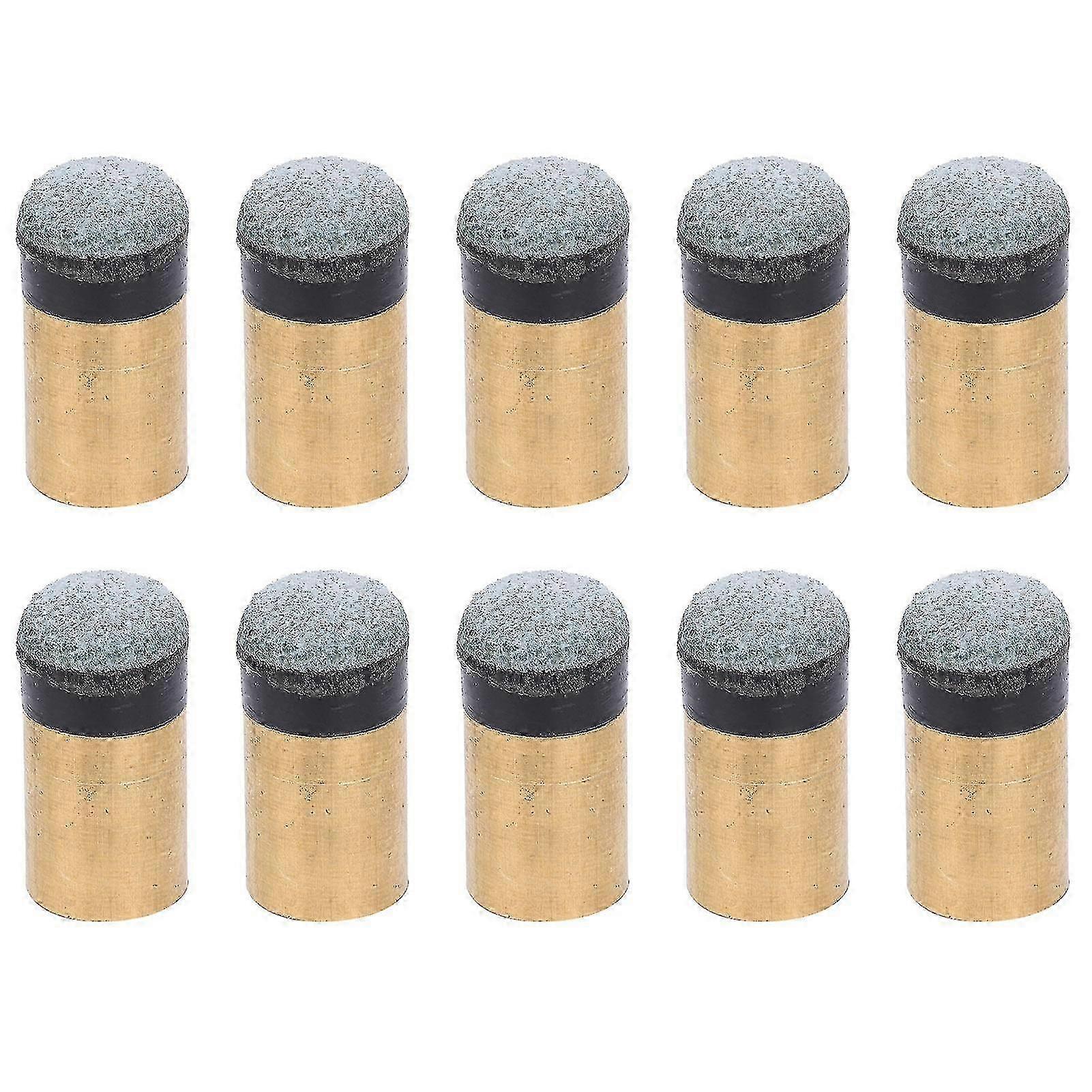 Snooker Pool Cue Tips Replacement 10pcs 10mm Screwon Copper Pu Leather