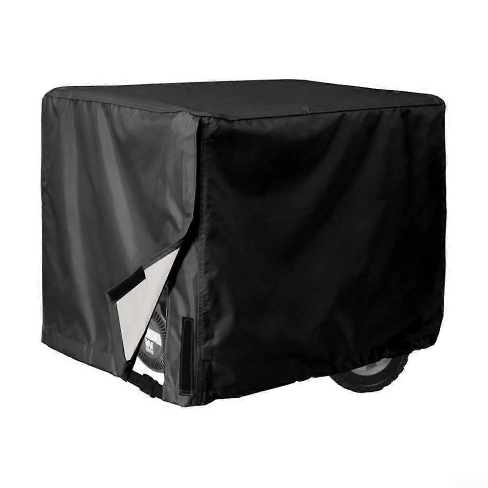 Waterproof generator cover for outdoor use with tearresistant fabric, secure fit, and ventilation features for weather protection (black).