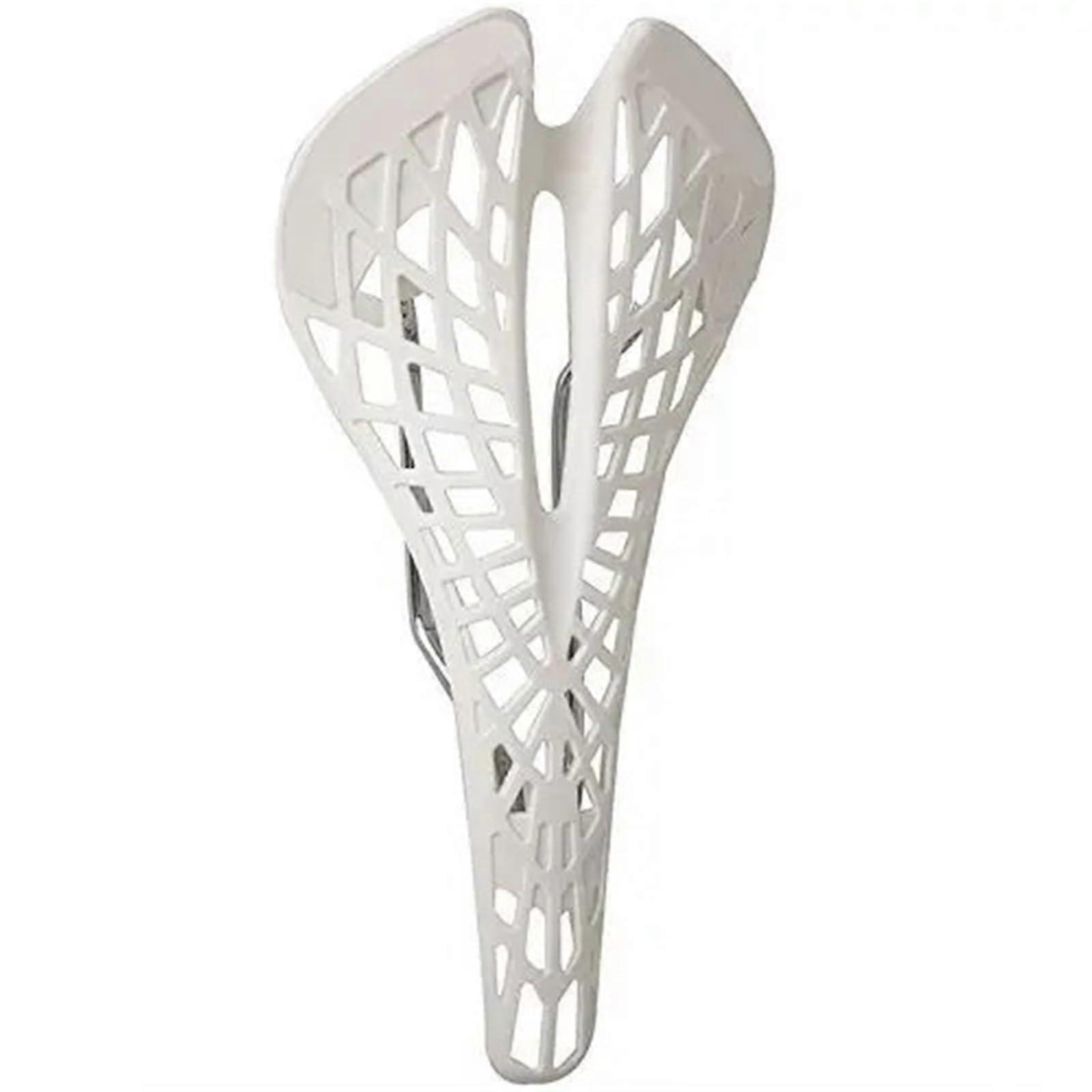 Bicycle Seat, Super Light MTB Saddle for Mountain Bikes, PVC Cushion, Durable Plastic, White Color, Comfortable Design