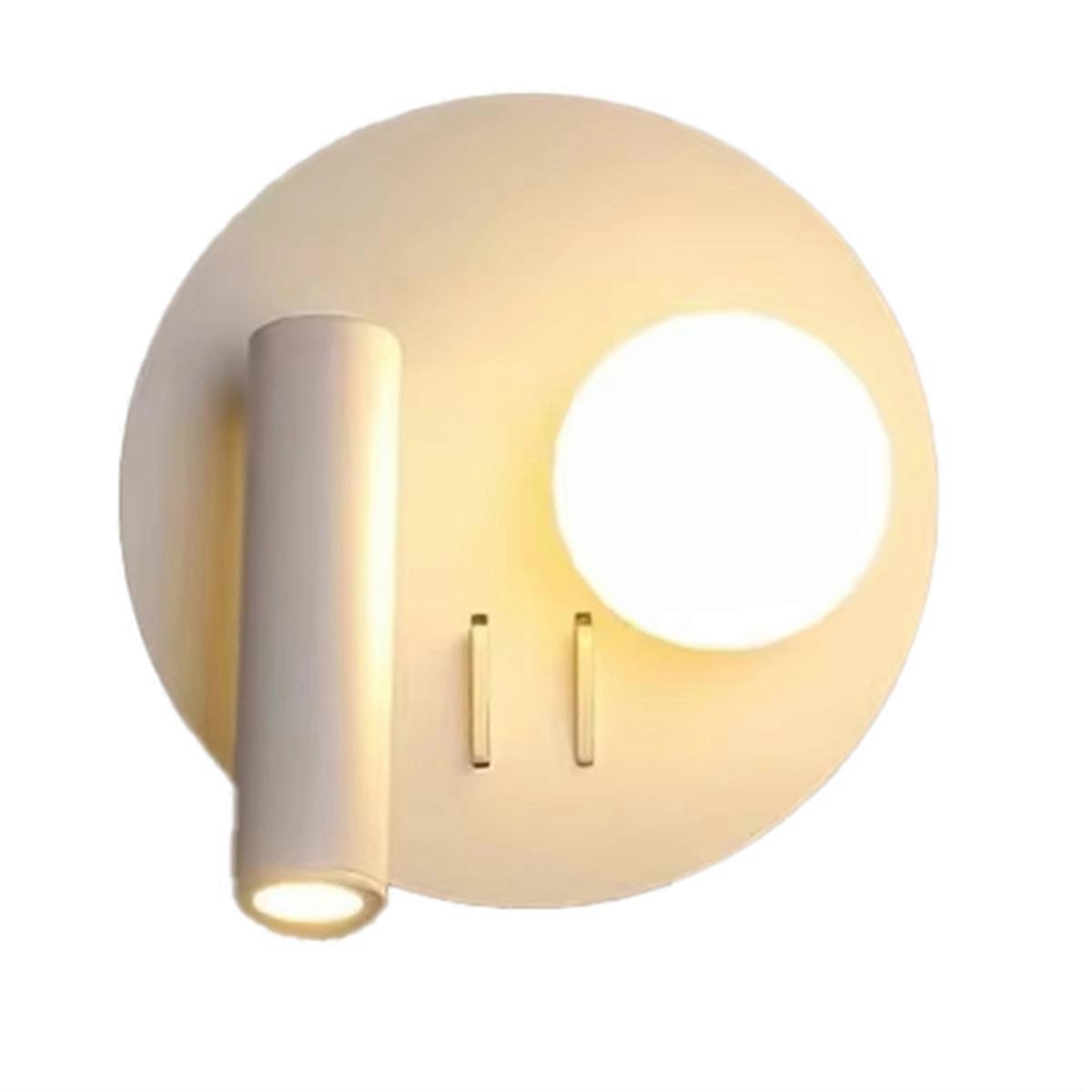 Adjustable White Wall Lamp with 350 Rotation, Backlight, Switch