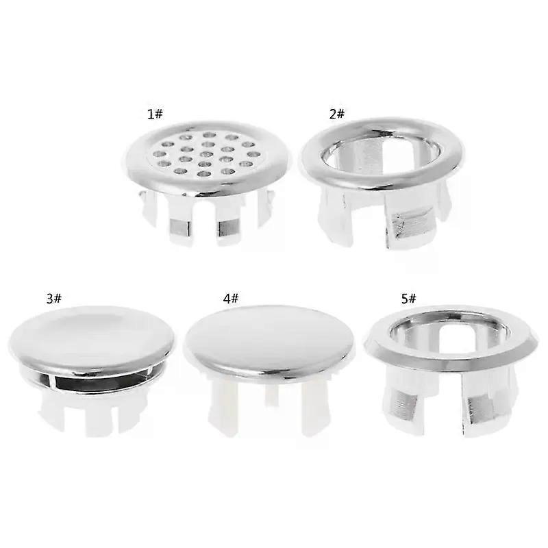 Bathroom Basin Sink Overflow Ring Round Insert Chrome Hole Cover Cap