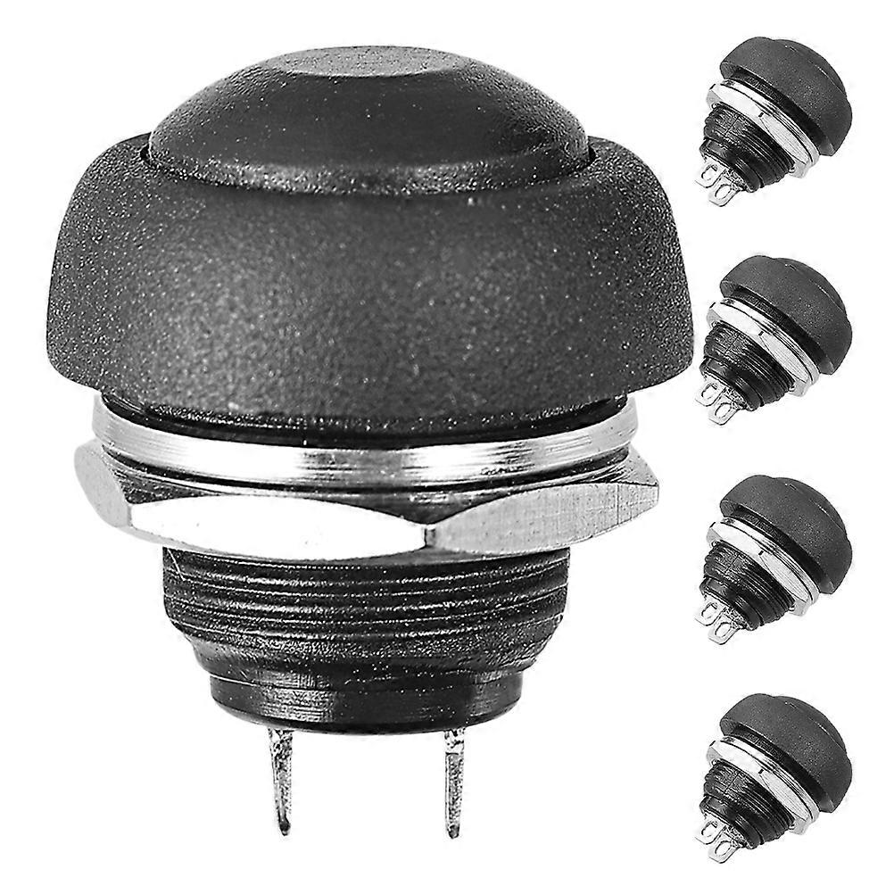 Durable Household Push Button Switch for Light with Plastic and Metal Material Black