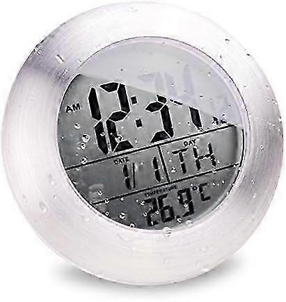 Waterproof Digital Shower Clock with LCD Display and Timer Function for Bathroom Use