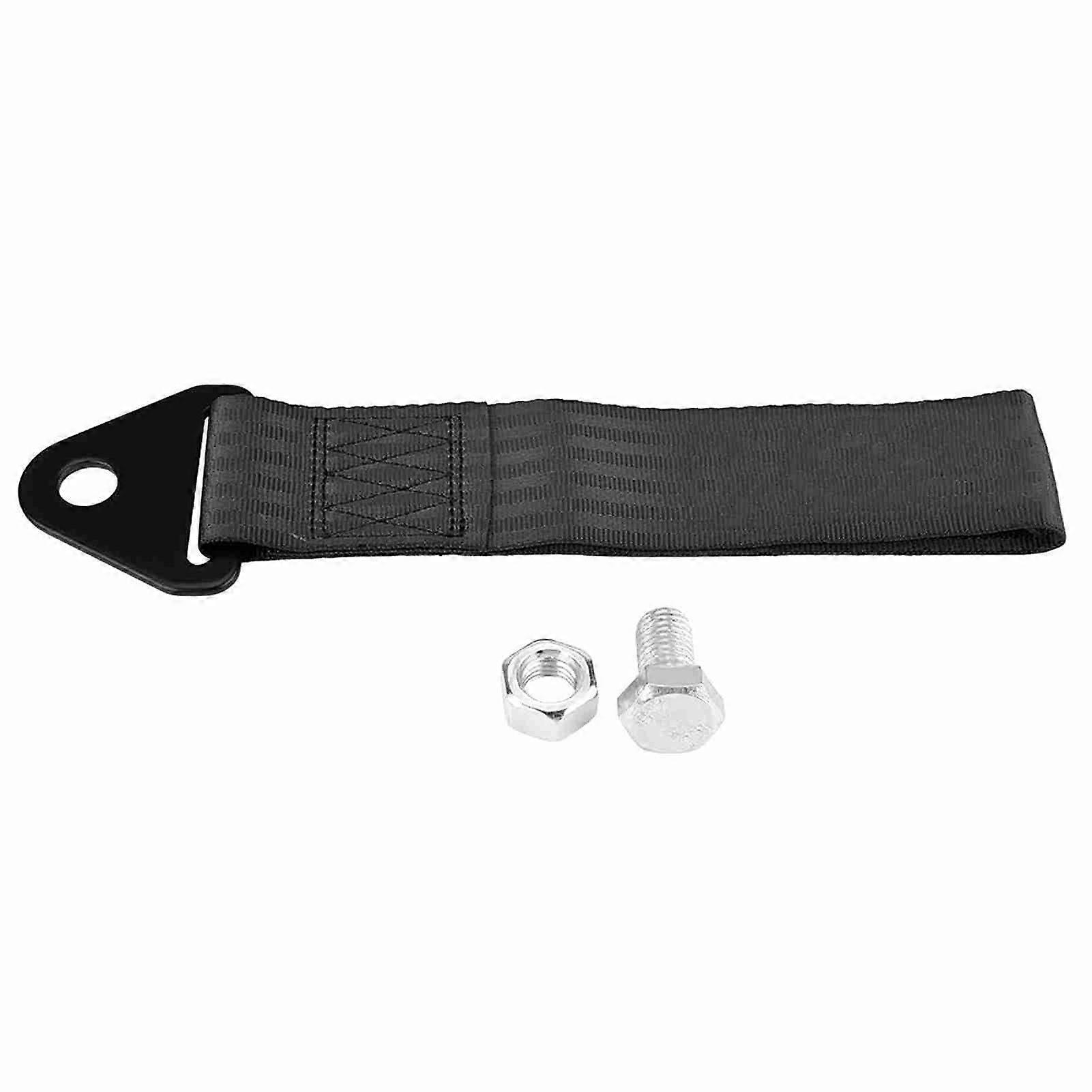 High Strength Racing Car Tow Strap Universal Tow Rope for Front and Rear Bumper Towing Hook Durable Black