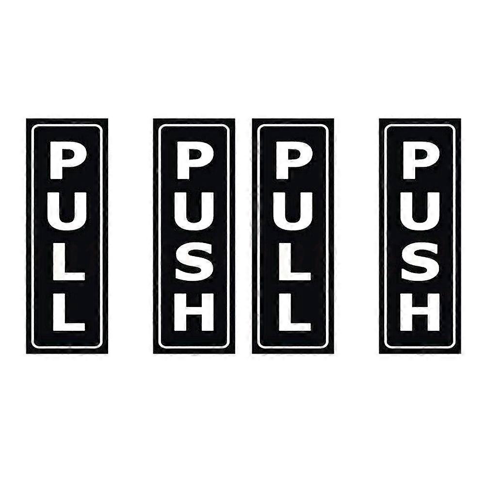 Push Pull Door Sign Stickers Creative Door Stickers 4Pcs Pack