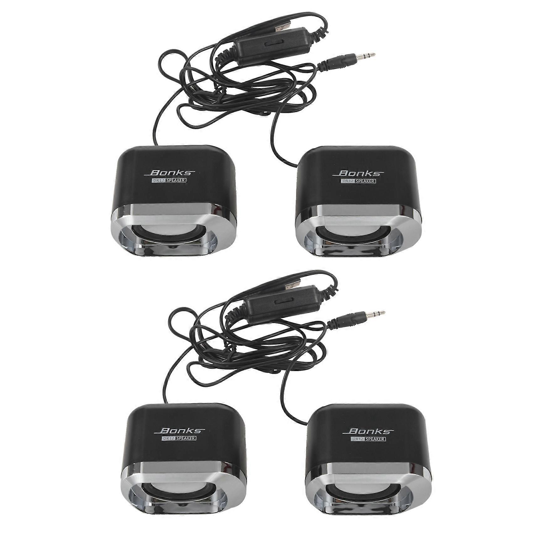 2X USB 2.0 Notebook Speakers Wired Stereo Mini Computer Speaker for Desktop Laptop Notebook MP3 MP4