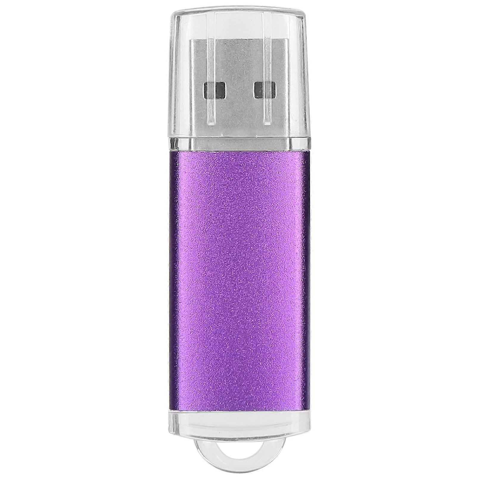 USB Flash Drive Transparent Cover Purple Portable Storage Memory Stick for PC Tablet