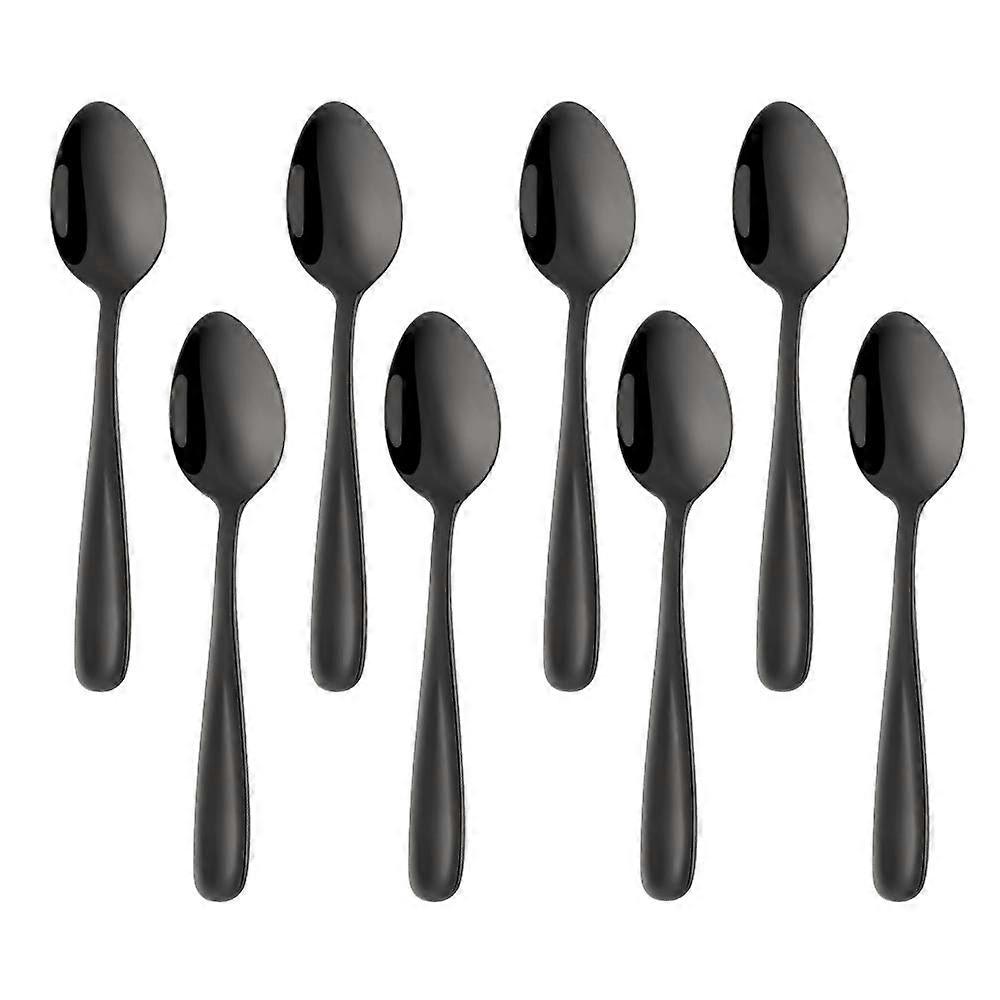 Espresso Spoons Set of 8 Stainless Steel 13.5 cm Versatile for Coffee and Desserts Black