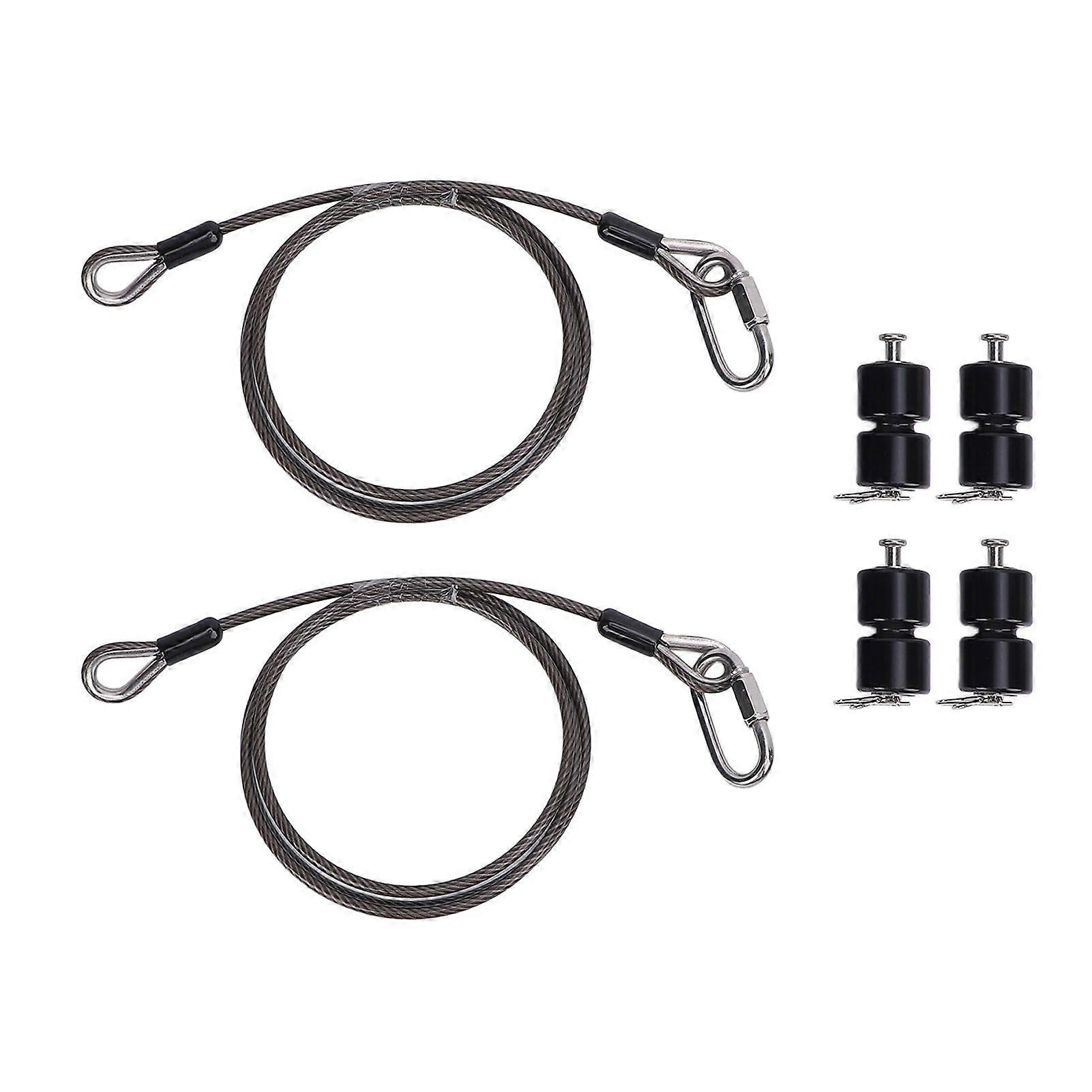 Lift Cable Replacement with EZ Spring Clips and Rollers 125542 GMNR925 for Gorilla Trailer Tailgate Lift Assist Black