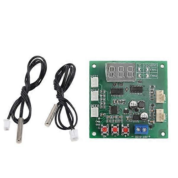 DC10‑60V 2-Channel 4-Wire Fan PWM Temperature Speed Controller Control Module Internal Fan Components