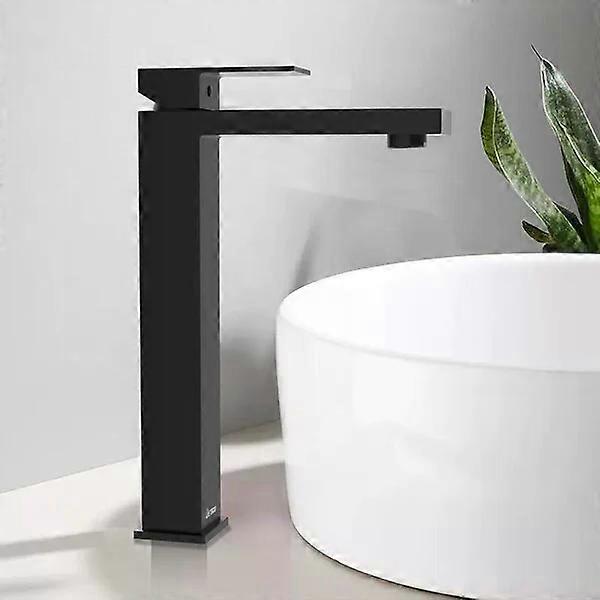 Matte black faucet with nylon hose filter, easy to install and operate