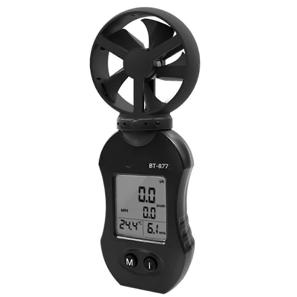 Anemometer, with Temperature and Humidity Measurement, 0.3-30m/S Weather Station Anemometer Airflow Meter