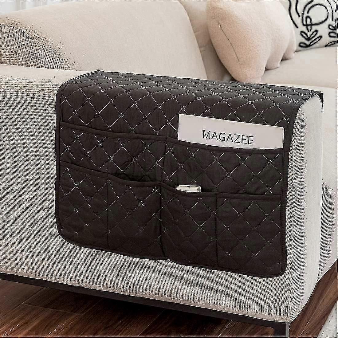 Waterproof Armrest Covers with Storage Pockets for Devices and Remotes Protector Anti-Slip Furniture Accessory