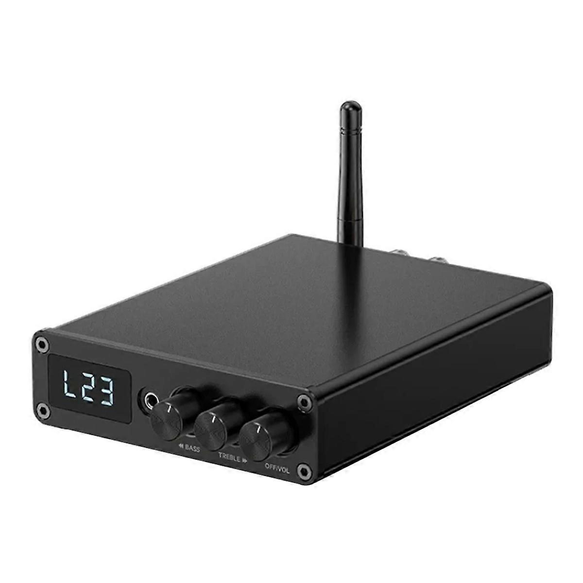 Bluetooth 5.3 TPA3116D2 Class D Power Amplifier 2.0 Audio Amplifier 2x100W 2 Microphone USB Input with Remote EU PLUG