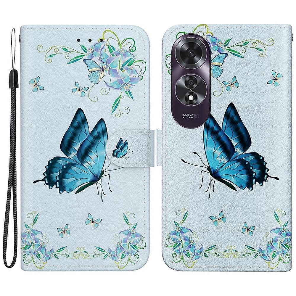 Kompatibel für Oppo A60 4G Wallet Case Pattern Print Anti-Drop Leder Handyhülle
