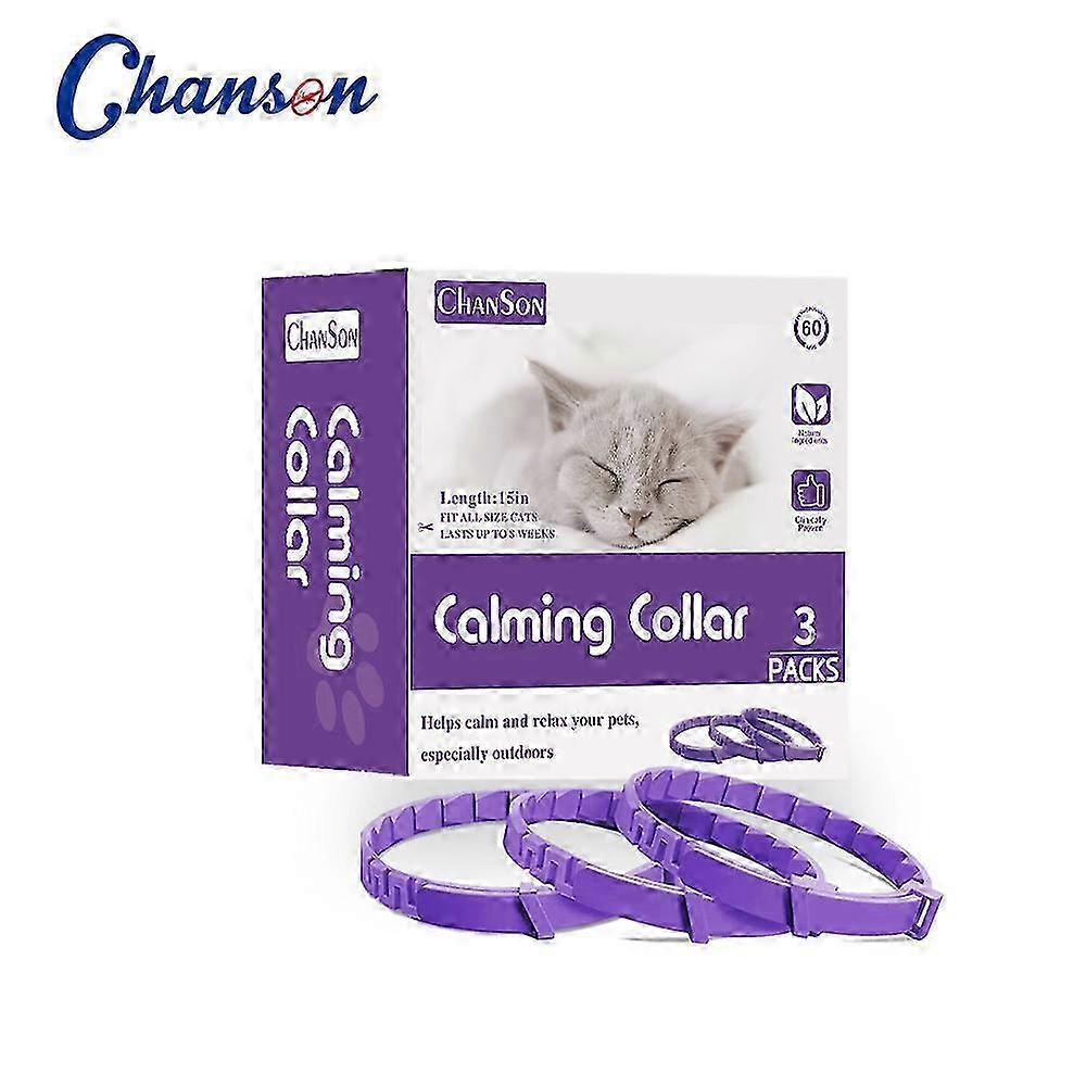 Adjustable Dog Calming Collar with Pheromones for Anxiety Relief, 3-Pack