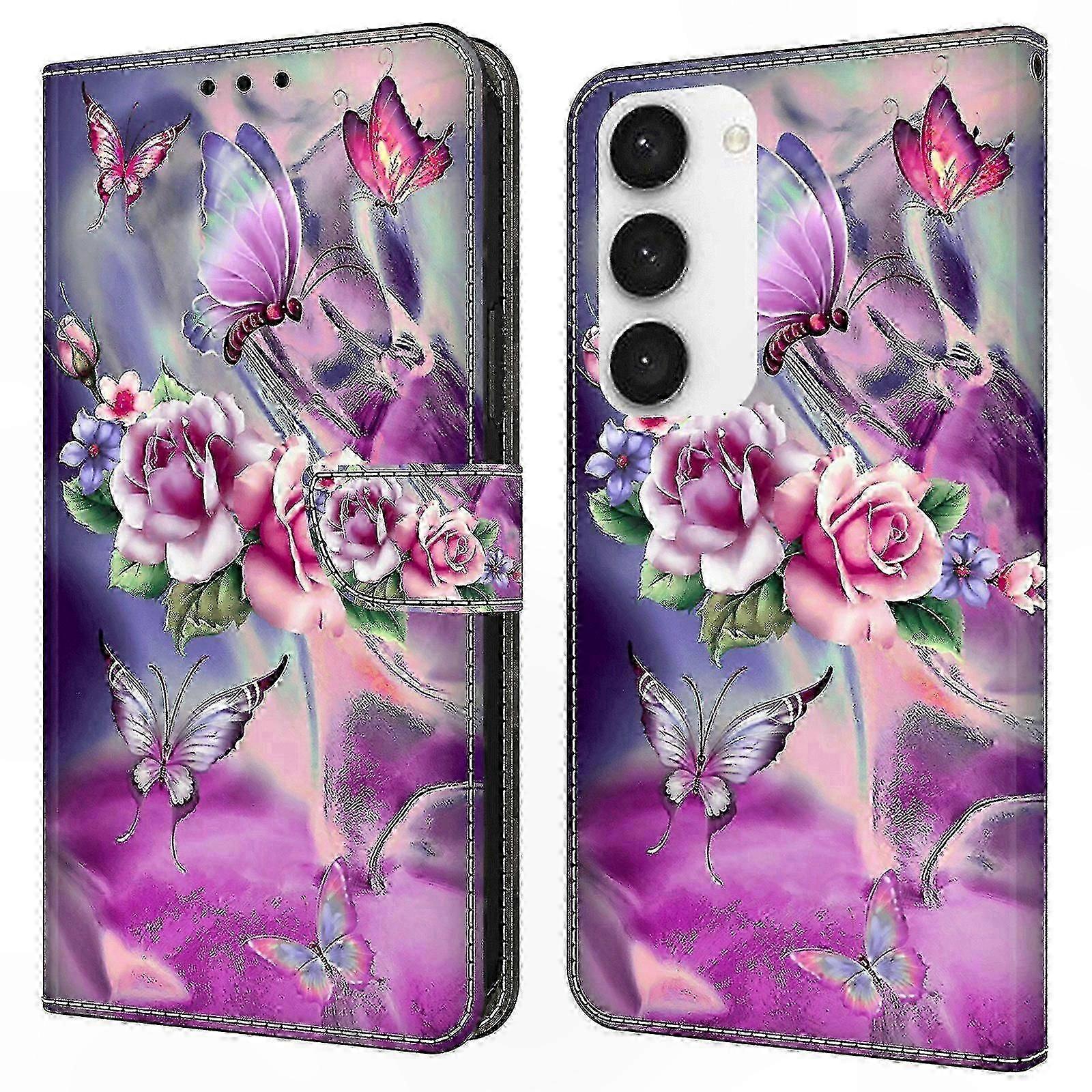 Leather Wallet Case with 3D Pattern for Galaxy S23 FE, Stand Feature Phone Cover