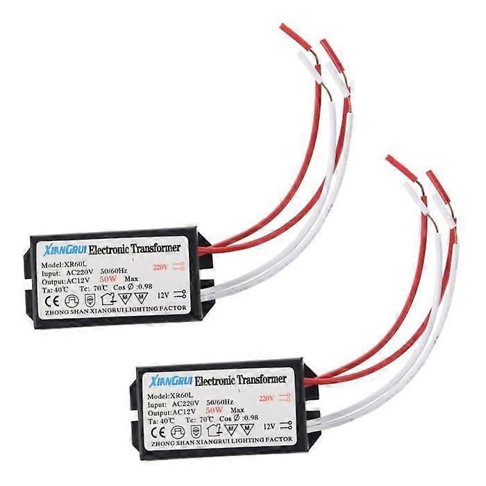 2X 50W elektronisk transformator fra 220V til 12V for halogen